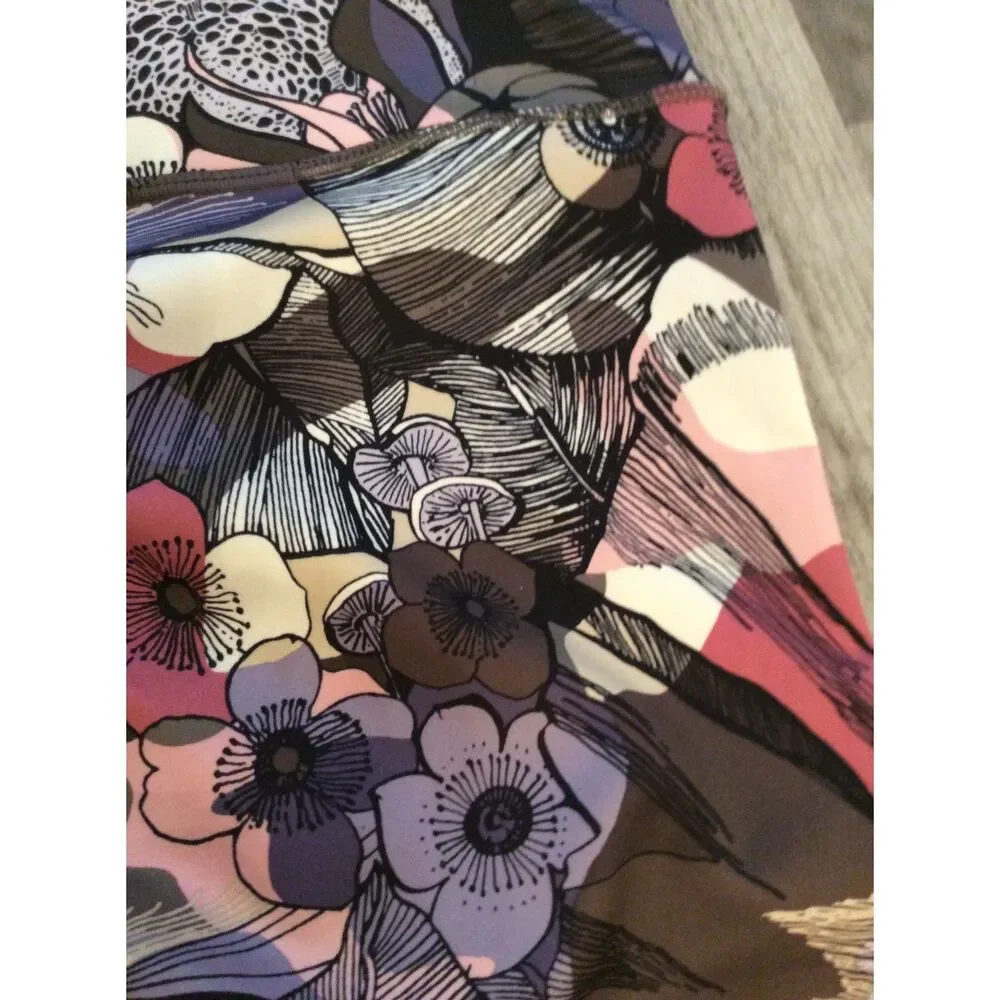 Nike Epic Running Leggings Floral Print Glitter Logo Woven Small S